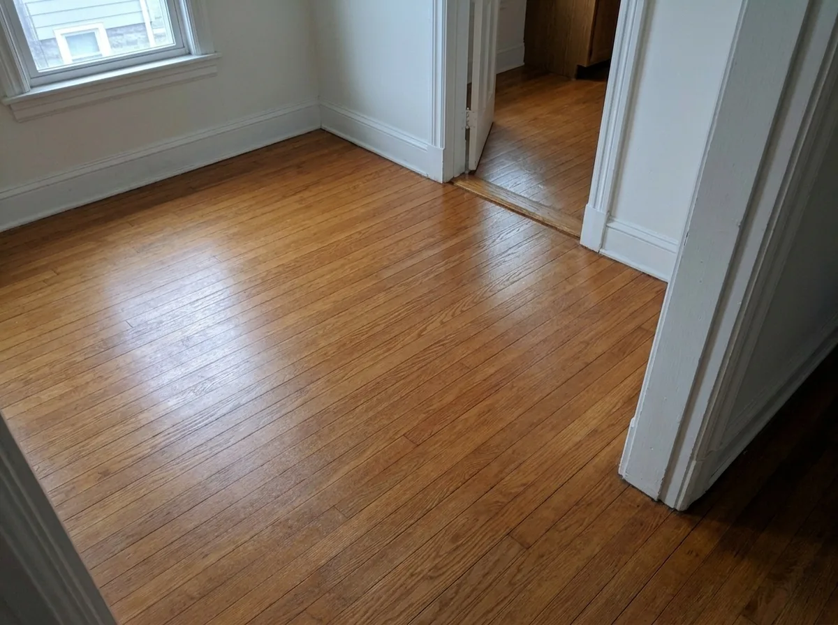 Hardwood floor with a renewed finish